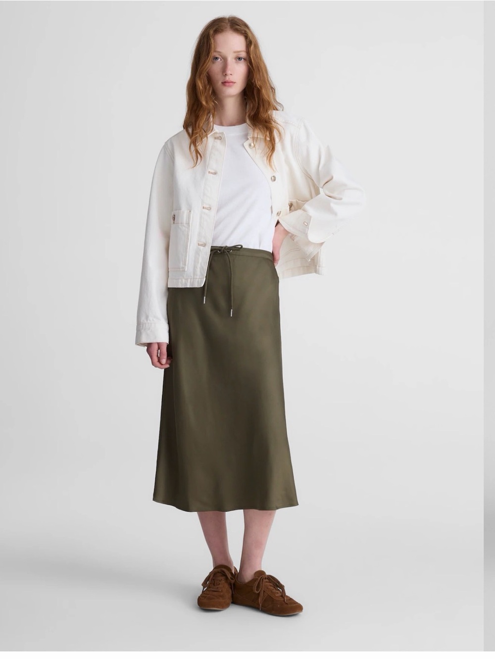MADEWELL SIZE 6 Drawstring Midi Skirt NZ469 $98